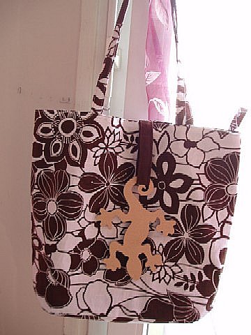 SAC GRANDES FLEURS MARRON/BLANC