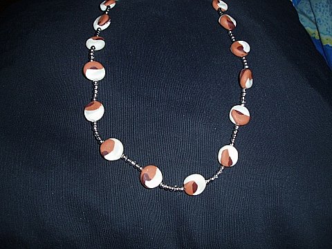 COLLIER FIMO MARRON NATUREL